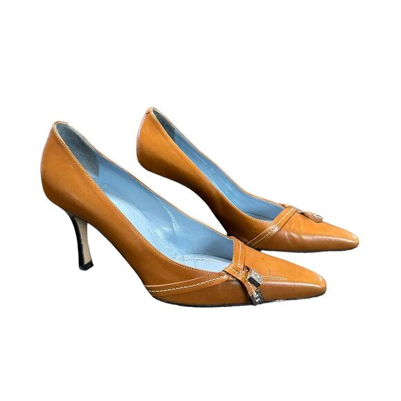 Lambertson‎ truex women's vintage brown pointed stiletto heels size 37.5 - Picture 1 of 7